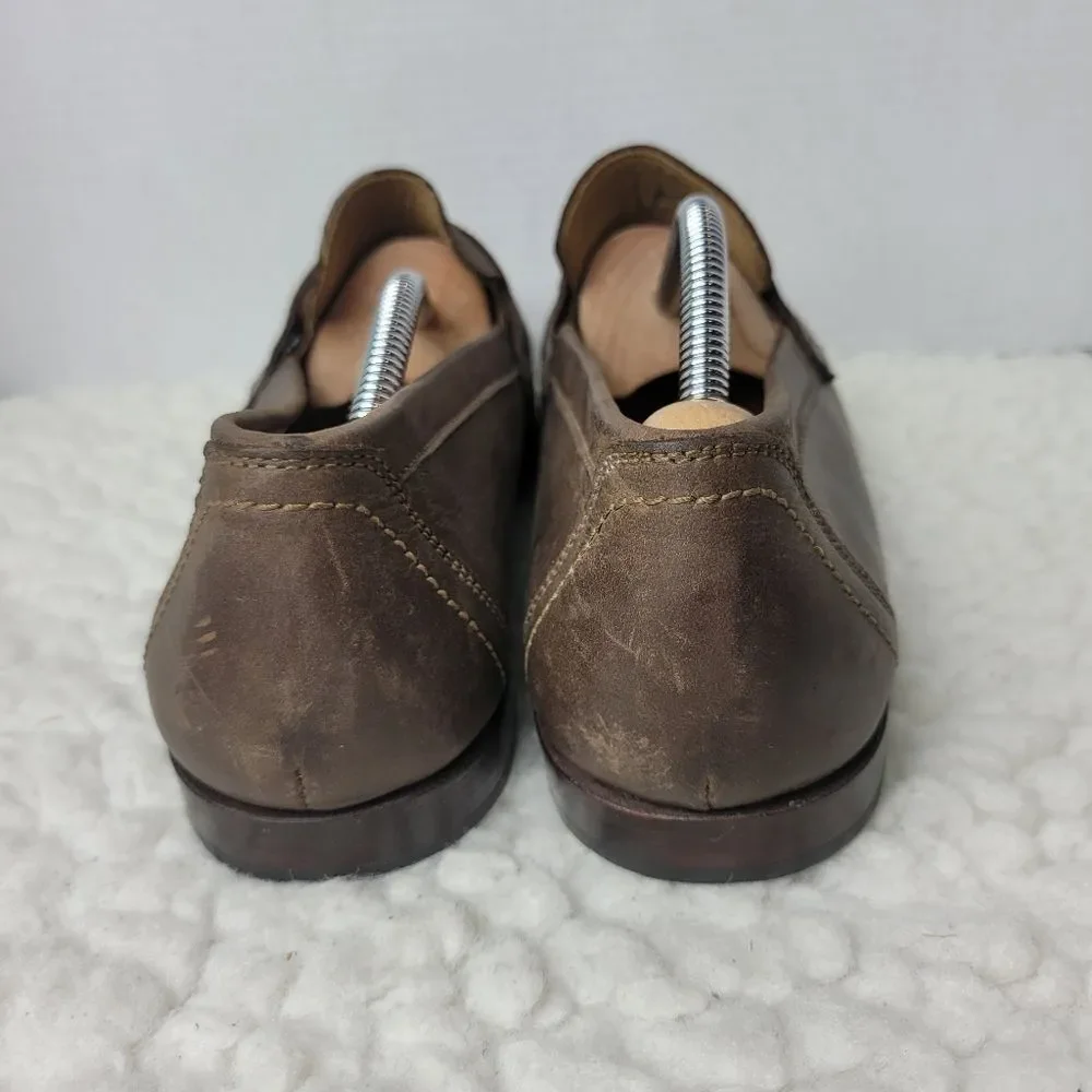 Adelante The Luca Men's Size 11D Slip On Penny Loafers Brown Nubuck Shoes